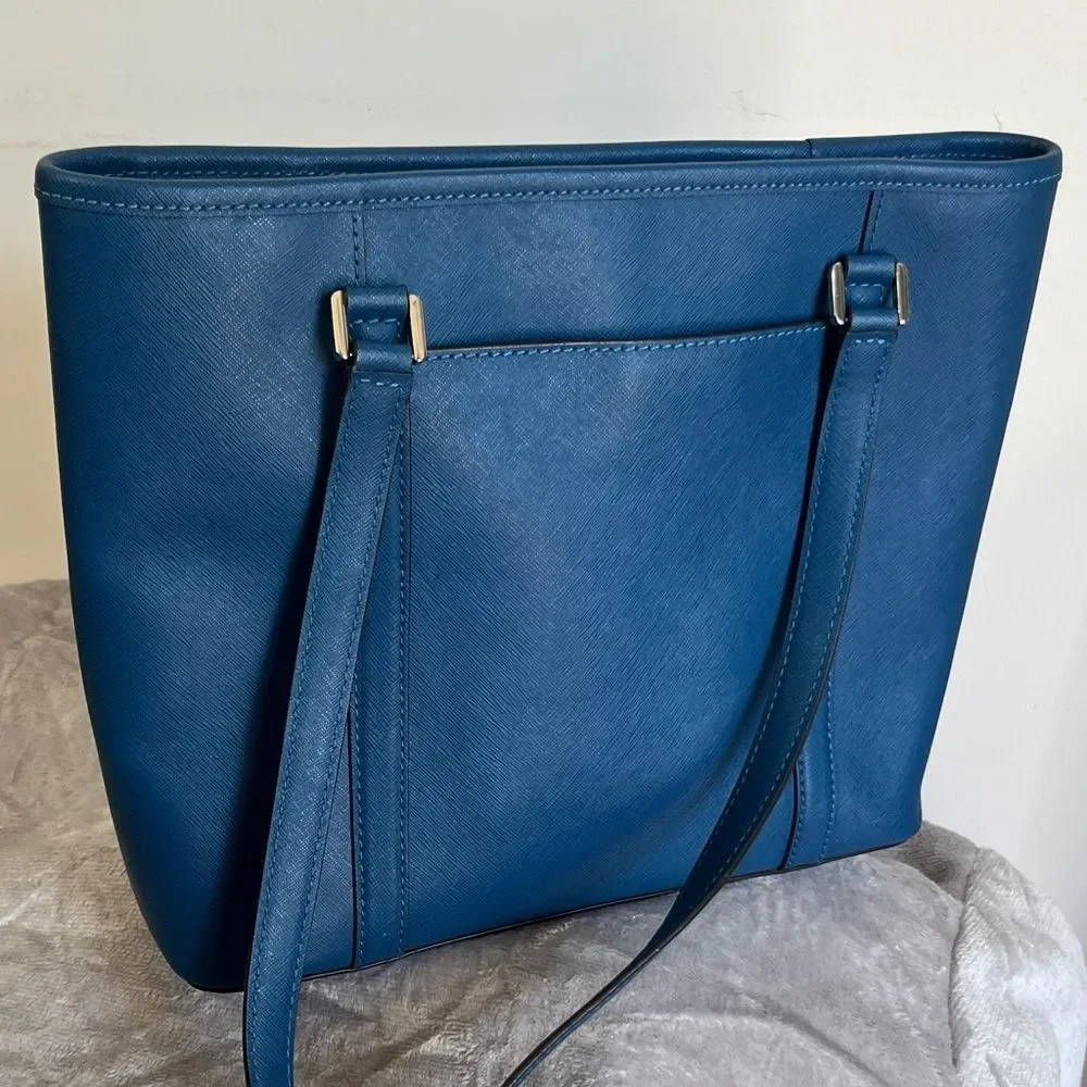 NWOT Michael Kors Blue Tote Bag Purse - Picture 3 of 11